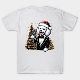 Poodle Dog Singing Christmas T-Shirt